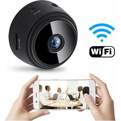 zhan-Mini caméra espion sans fil HD WiFi CCTV avec vision nocturne et détecteur, caméra de surveillance vidéo sans fil pour b (1/4)