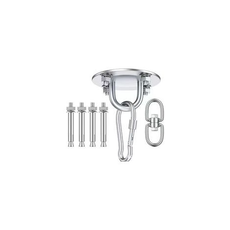 Crochet Plafond Lourds Acier Inoxydable 360°Rotation, Crochets Suspension Suspendue pour Balançoire, Serviette Yoga, Sac de Frappe, Hamac, Chaise Accrochante Capacité de Charge 450Kg (1/4)