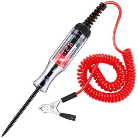 Pack of 1 Piece 3 48V Automotive Circuit Tester with Voltmeter, Heavy Duty LED Backlight Display Test Lamp, Bidirectional DC Voltage Tester, Electric Light Test Pen (1/5)
