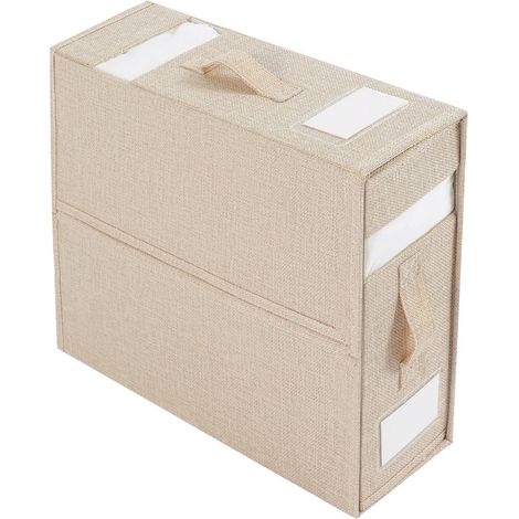 Boîte de rangement pour lit [Andre Online] (crème) pour draps, housses, couettes et textiles (1/5)