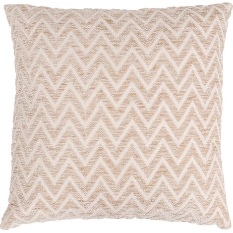Coussin beige à chevrons relief doux - beige chevron (1/4)