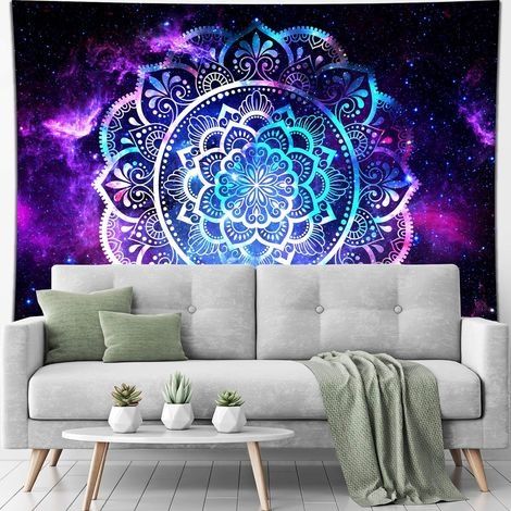 Mandala-Wandteppich, Galaxie-Wandteppich, Astronauten-Wandteppich für Kinder, Männer und Frauen, Wandteppich zur Schlafzimmerdekoration (Mandala, 200 cm x 150 cm) (1/3)