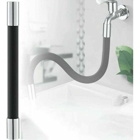 Rallonge de robinet flexible à 360° - SL.GT Pour salle de bain et cuisine en plein air(Noir),Longueur totale(50cm) (1/4)
