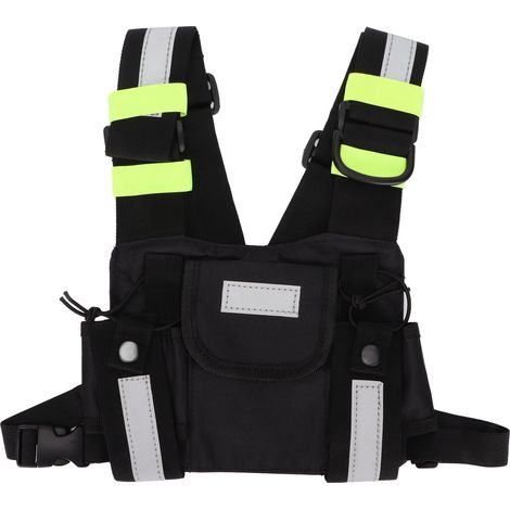 Reflektierende grüne Funkgeräte-Brusttasche, Westentaschenholster für Baofeng-Funkgerät