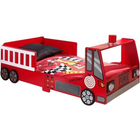 Lit 70x140 Camion pompier Sommier inclus Vipack Car beds - Rouge (1/2)