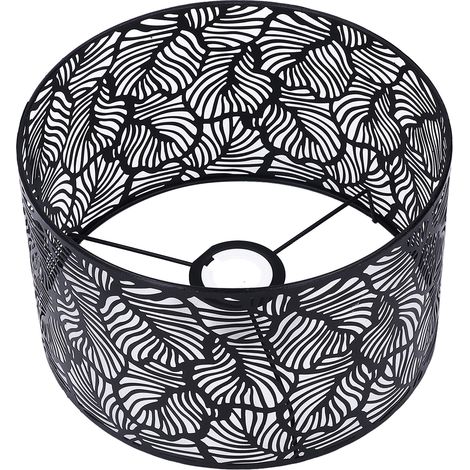 Abat-jour noir noir, style moderne et épuré, pour ampoules E14 et E27. (1/5)