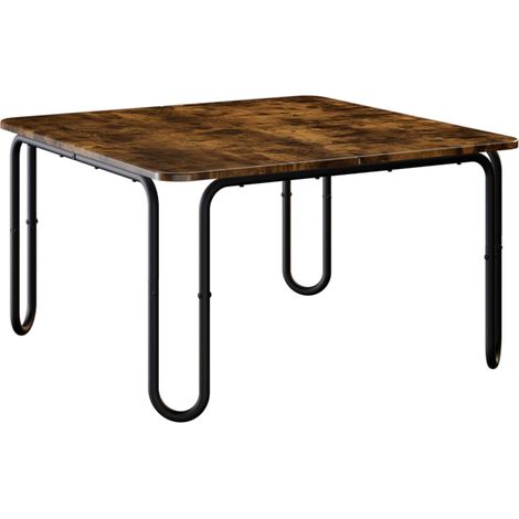 Table basse Chêne fumé 100 x 100 x 45 cm Bois d'ingénierie vidaXL (1/5)