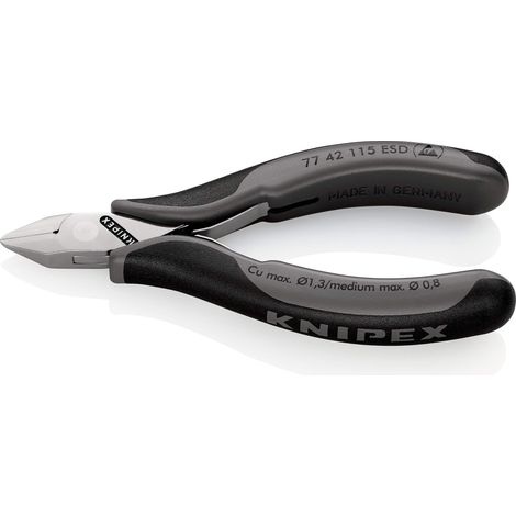 Knipex Tronchese Laterale per Elettronica Esd Rivestiti in Materiale Bicomponente 115 Mm 77 42 115 Esd (1/4)
