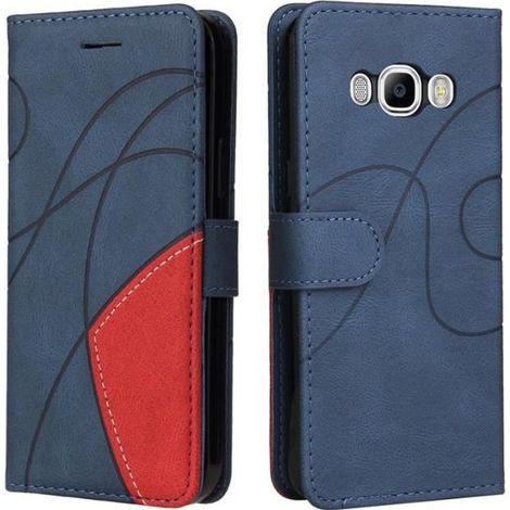 téléphone Etui pour Samsung Galaxy J3 2016 SM-J510,Protection Housse Style rétro givré en Cuir PU,[Fonction Support] -bleu KTJPMI (1/4)