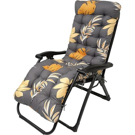 Nur Liegestuhlkissen, Schaukelstuhlkissen mit 6 Bändern und festem, rutschfestem Bezug für Liegestühle, Garten, Außenbereich, Strand, Veranda (Herbst) (1/5)