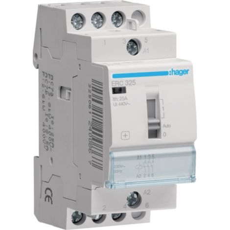 Contacteur à commande manuelle 25A, 3F, 230V - HAGERC325