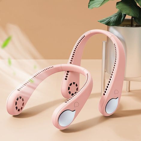 Mini ventilateur portable USB sans pale pour le cou, silencieux, débit d'air de 360°, ventilateur personnel mini mobile pour le cou, ventilateur USB rechargeable pour la maison, le bureau, l'extérieur (1/3)