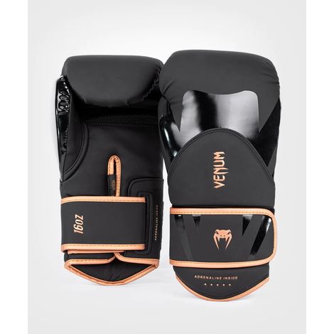 Guantes de boxeo Venum Challenger 4.0, negros/dorados, 14 oz. (1/5)