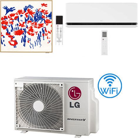 Klimaanlage Artcool Galerie FOTO + Dualcool Deluxe R32 Dual Split Inverter 9000 + 12000 BTU mit U.E. MU3R21 NEU Klasse A+++/A+ (1/5)