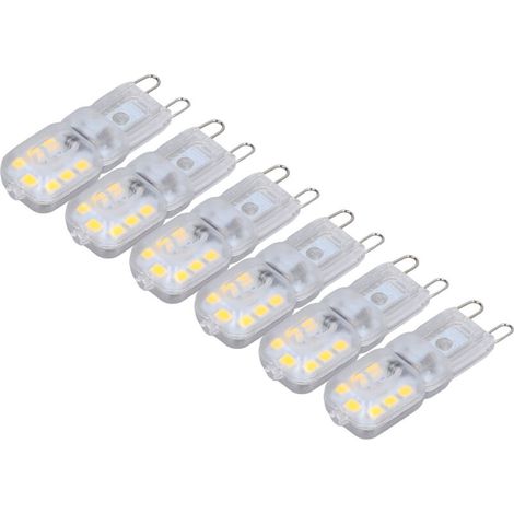 Dimmbare 3-W-G9-Glühbirne mit 14 LEDs, energiesparend und augenschonend, natürliches Licht, 110 V, für Kronleuchter und Tischlampen, 6er-Pack