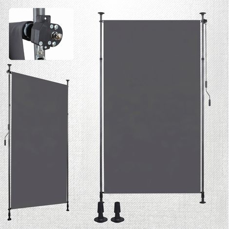 Toldo vertical exterior con abrazaderas 120 x 270 cm gris antracita (1/5)