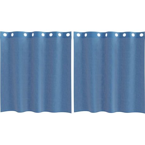 Maison Exclusive - Voile Vorhänge mit Ösen 2 Stk. Königsblau