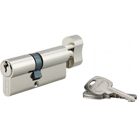 Cilindro STD con pomolo 40 x 30 mm, nichelato, 3 chiavi – THIRARD