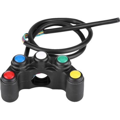 Interrupteur marche/arrêt universel pour moto, klaxon, interrupteur de direction 22 mm, autobloquant et à retour automatique pour vélo électrique (1/5)
