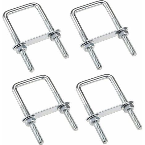 Filiyano-Boulons en U M6 80 x 50 mm, en acier inoxydable, avec rondelles et écrous, pour la fixation de tuyaux de diamètre inférieur à 50 mm. (1/5)