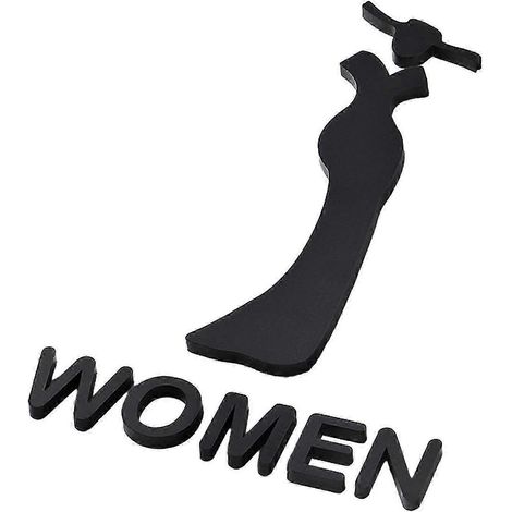 WC-Türschild, WC-Schild, Badezimmerdekoration, leichtes Schild, WC-Dekorplatte, Toilettenschild für Türen, Einkaufszentren, Restaurants-Woman L