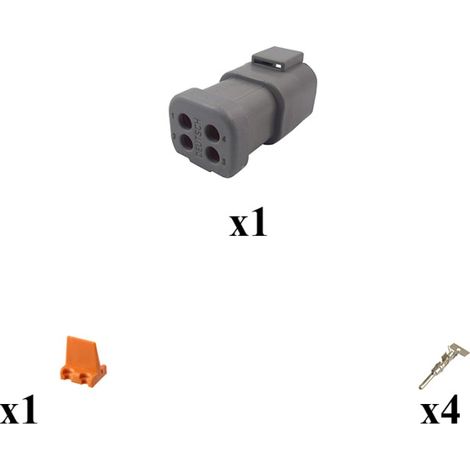 Kit connettore serie DTP femmina porta maschio 4 vie E003