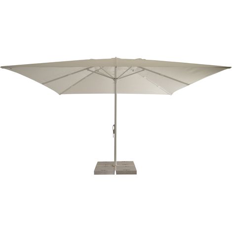 Ombrellone da Giardino 4x4 m Palo Ø60 mm in Alluminio Bianco Lucido Telo in Poliestere Bianco
