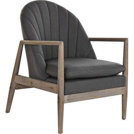 Fauteuil design gris élégant et confort en polyester - Gris foncé doux (1/5)