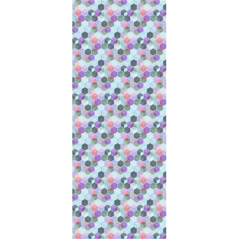 Panneau mural douche en alu-composite VIPANEL - Motif Décor Cube Pastel - Finition Velvet - 100x255cm (1/5)
