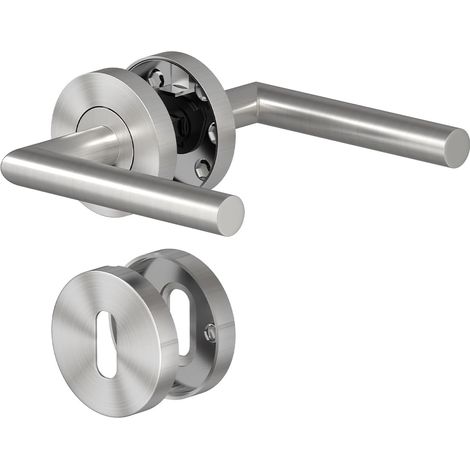 Türgriffe Innentüren Türklinke Türgriff-Set Edelstahl Toilette Die Form von L BB-Buntbart Silber (1/5)
