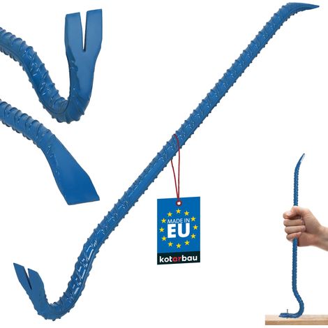 KOTARBAU® Pied de Biche - Arrache Clou Forgé 60 cm - Barre à Mine Double Face - Barre à Mine Nervurée - Acier Thermolaqué - Noir (1/4)