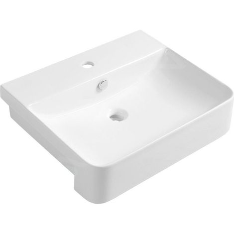 Sapho Isvea Sott Aqua - Lavabo 590x490 mm, avec un trou pour robinet, blanc 10SQ51058 (1/5)