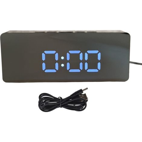 LED-Digitalwecker mit USB-Stromversorgung, 3 Beleuchtungsmodi, Celsius-/Fahrenheit-Anzeige, Schlummerfunktion, Schwarz (1/5)
