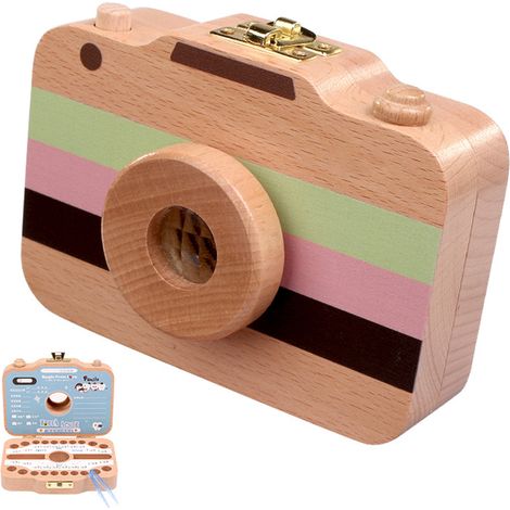 Boîte de rangement en bois pour dents de lait et cheveux de bébé, coffret cadeau pour enfant, organisateur de souvenirs de dentition et de mèches fœtales (1/5)