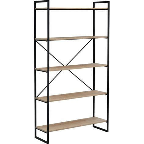 Libreria Moderna 5 Ripiani Mobile Scaffale Soggiorno Legno 100x33x179 cm