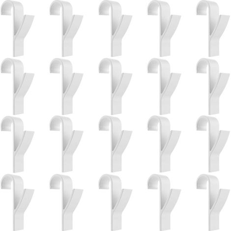 20 Pack White Radiator Hooks, ABS Plastic Radiator Hooks, Heated Towel Rail Radiator Hooks, Round Radiator Hanging Hooks Holder for All Standard Radiators, Bathroom, Kitchen (1/5)