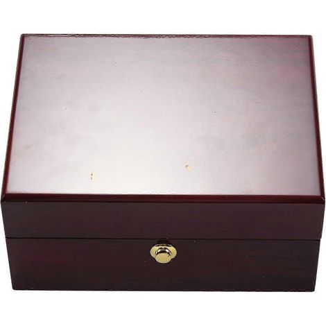Boîte à montre individuelle grand format en bois laqué brillant avec coussin en cuir PU (1/5)