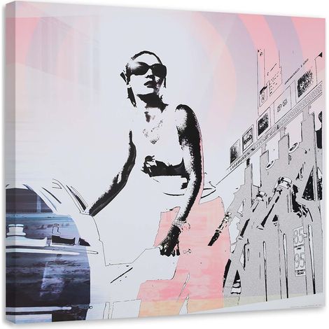 Tableau sur toile Femme Mode Glamour Paris 40x40 (1/5)