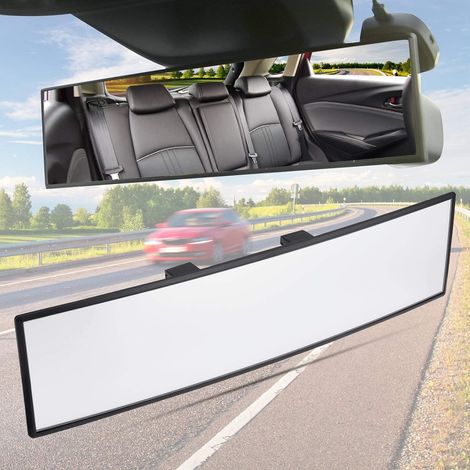 Rétroviseur panoramique universel pour voiture, anti-éblouissement, rétroviseur intérieur à clipser, grand angle pour voiture, transparent (300 x 78 mm) (1/5)