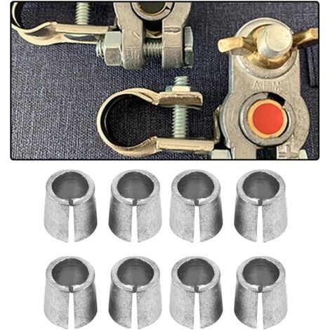 Lntyq Lot de 8 manchons de batterie, adaptateurs de bornes de convertisseur de bornes de batterie de voiture, manchons de cathode d'adaptateur de borne de convertisseur de borne de batterie pour anode (1/4)