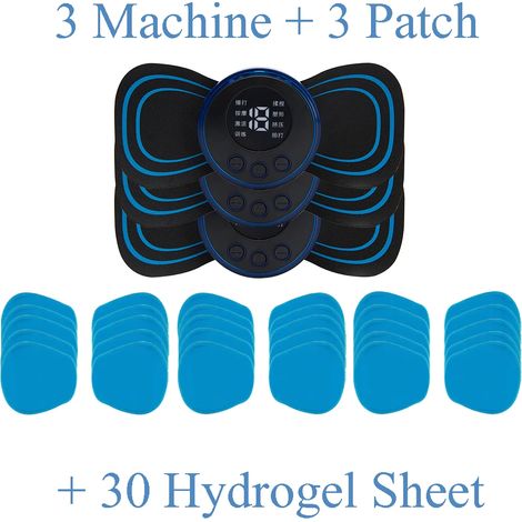 Mini massaggiatore cervicale EMS con impulsi elettrici, schermo LCD e 8 modalità di massaggio. Strumento per alleviare il dolore muscolare. Massaggiatore portatile per il corpo 01115-AquaForge