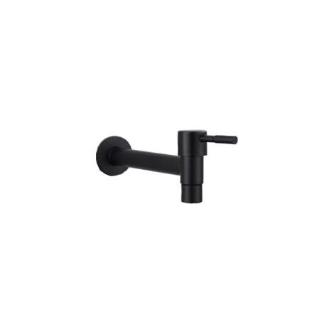 Rubinetto per piscina Mop, rubinetto a parete nero, rubinetto a parete, rubinetto per acqua fredda, bagno, lavabo, balcone, rubinetto da cucina in acciaio inox a risparmio idrico (nero) - Crezuo