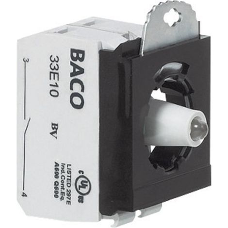 BACO BA333EAGL10 Kontaktelement, LED-Element mit Befestigungsadapter 1 Schließer Grün tastend 24 V 1