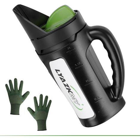 Épandeur portatif pour semences d'herbe, engrais, glace fondue et terre alimentaire, épandeur multi-usage pour pelouse et jardin avec tailles d'ouverture réglables, 2,5 L (1/5)