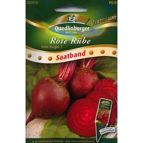 Quedlinburger Rote Rübe Rote Kugel 2 Saatband - Premium Gemüsesamen (1/2)