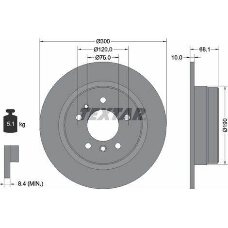 Lot de 2 Disques de frein Textar 92042600 BMW 1157781 1165258 1165259