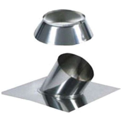 MARAL Faldale tetti inclinati inox 50x50 cm per tubi doppia parete in acciaio inox AISI 316L finitura lucida adatto per pendenza 10-35 gradi colore Acciaio (1/2)