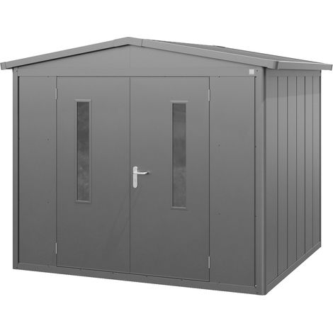 GFP Primeyard Casetta da giardino metallo 263x228x231 cm Armadio da esterno per attrezzi antracite (1/5)