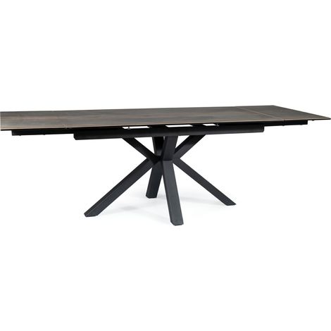 Table design extensible métal & céramique style bois Sway (1/5)