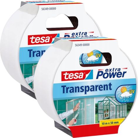 Nastro adesivo riparatore Tesa per vetro, pellicola per finestre, trasparente, 10 m x 50 mm x 2 (1/5)